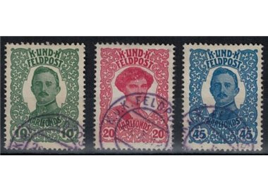 AUSTRIA UNGHERIA 1918 Carlo I e Zita 3v us