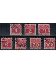 AUSTRIA 1908-10 Tax stamps 7v used