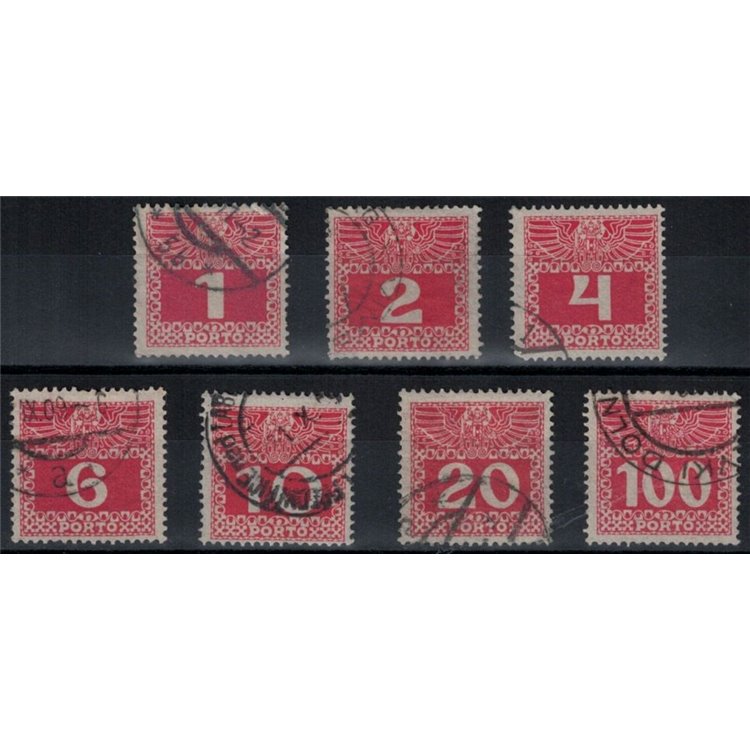 AUSTRIA 1908-10 Segnatasse 7v us