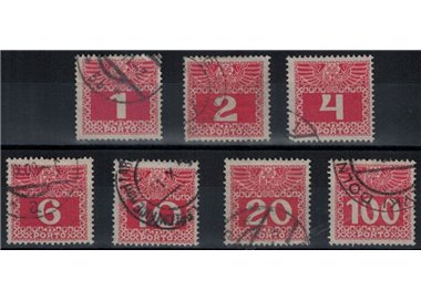 AUSTRIA 1908-10 Segnatasse 7v us