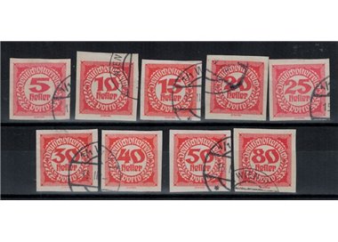 AUSTRIA 1920-21 Tax stamps 9v used