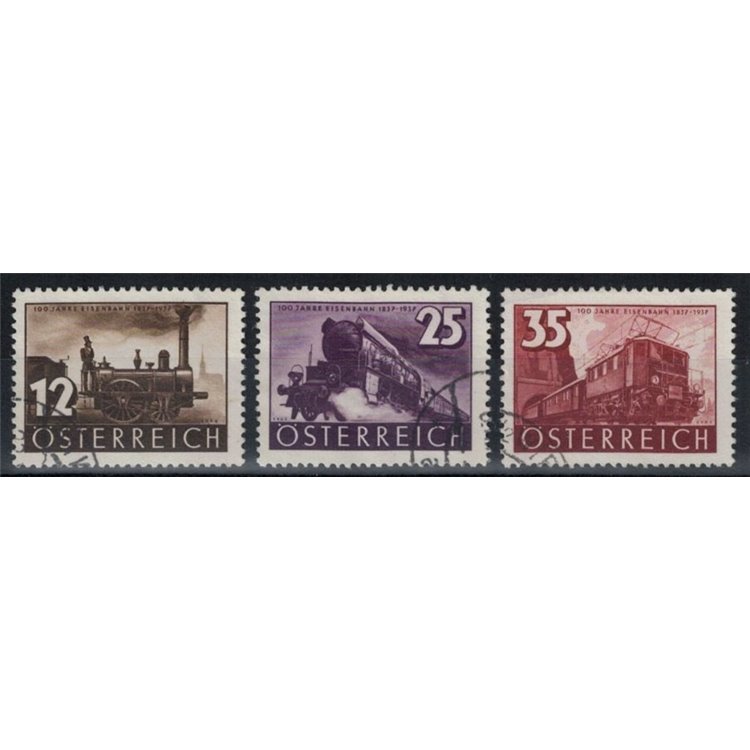 AUSTRIA 1937 Centenary of the railways 3v used