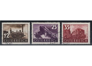 AUSTRIA 1937 Centenario delle ferrovie 3v us