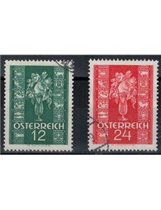 AUSTRIA 1937 Greeting stamps 2v used