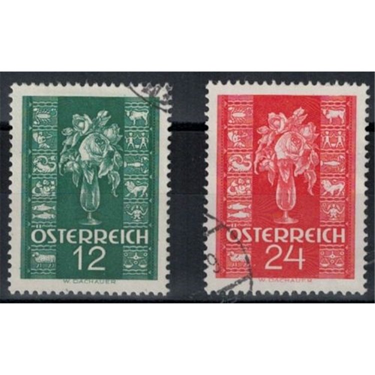 AUSTRIA 1937 Greeting stamps 2v used