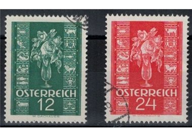 AUSTRIA 1937 Francobolli augurali 2v us