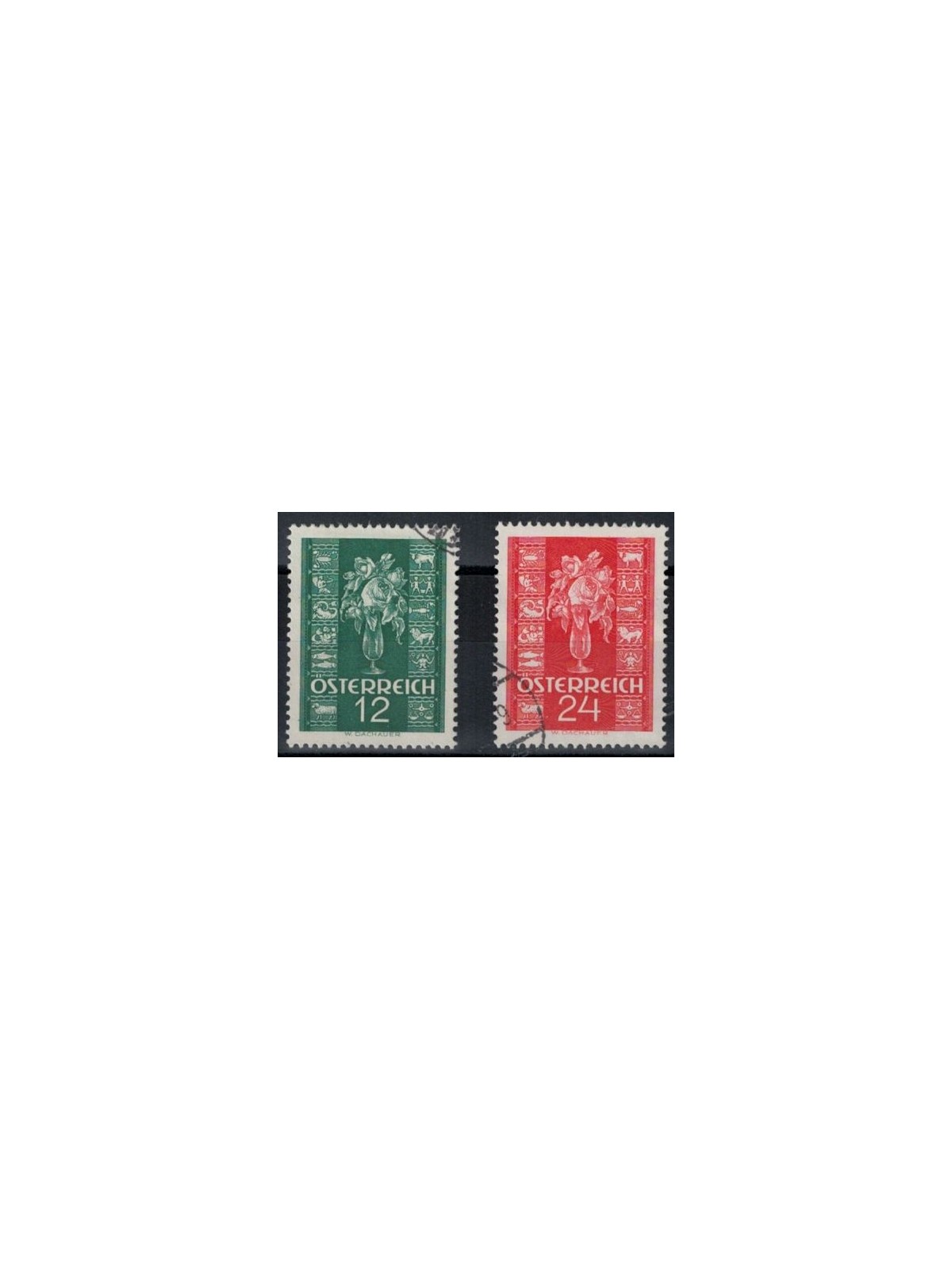 AUSTRIA 1937 Greeting stamps 2v used