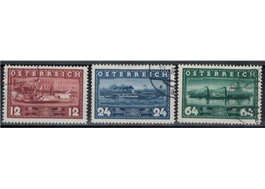 AUSTRIA 1937 Centenary of navigation on the Danube 3v used