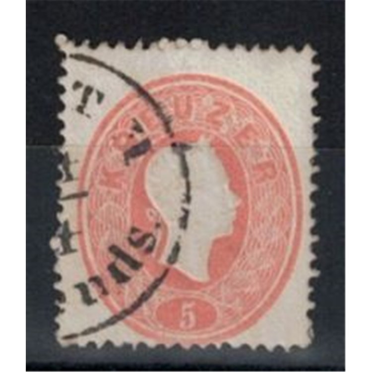 AUSTRIA 1861 5 Kreuzer vermilion used