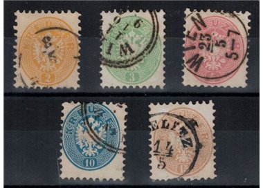 AUSTRIA 1863-64 Double-headed eagle 5v used