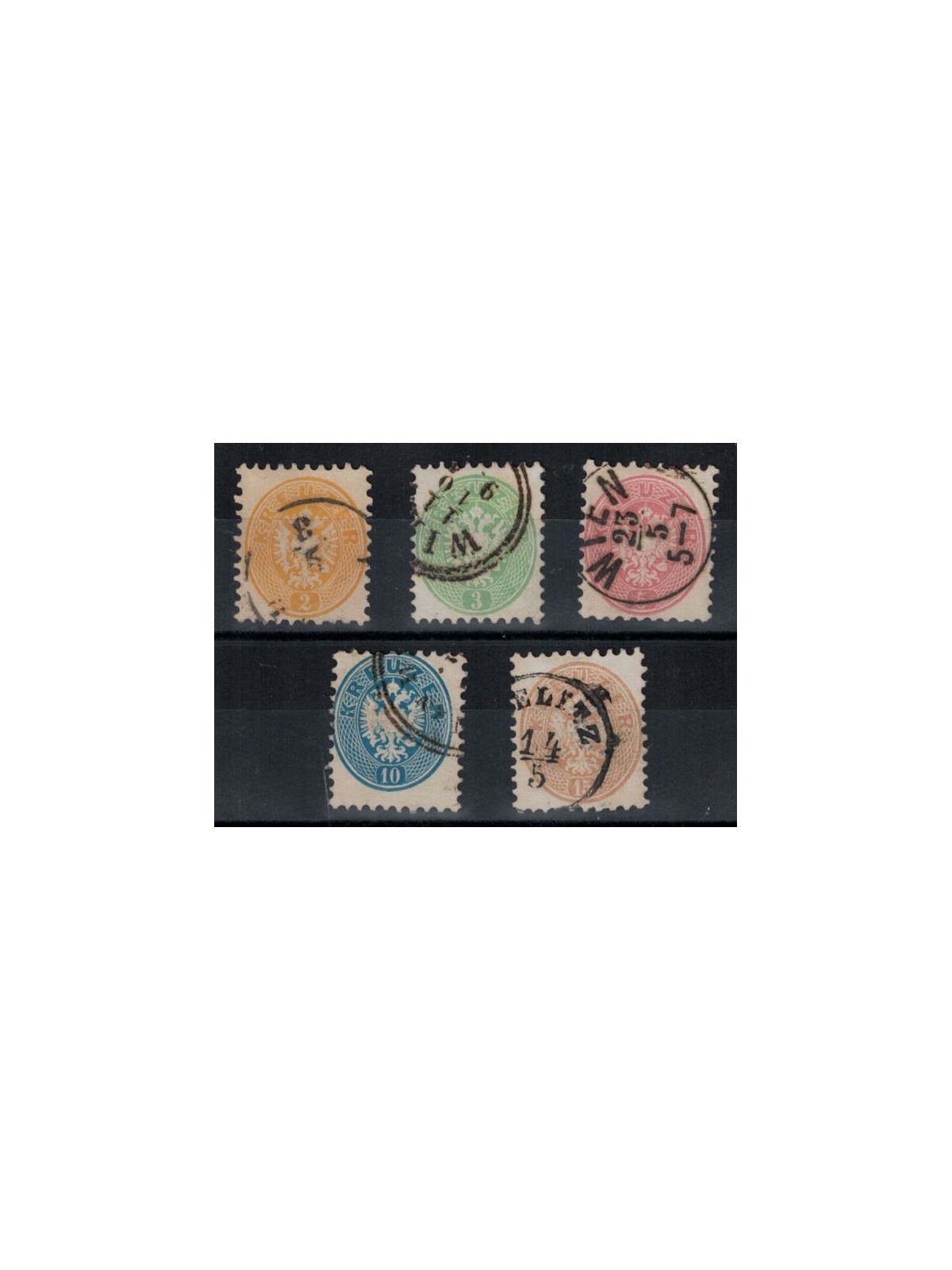 AUSTRIA 1863-64 Aquila bicipite 5v us