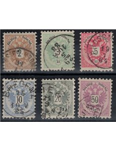 AUSTRIA 1883 Double-headed eagle 6v used