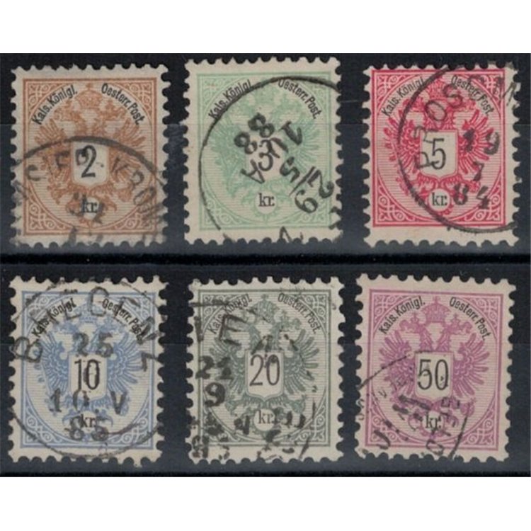 AUSTRIA 1883 Double-headed eagle 6v used