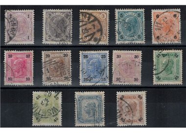 AUSTRIA 1901-02 Emperor Franz Joseph 13v used