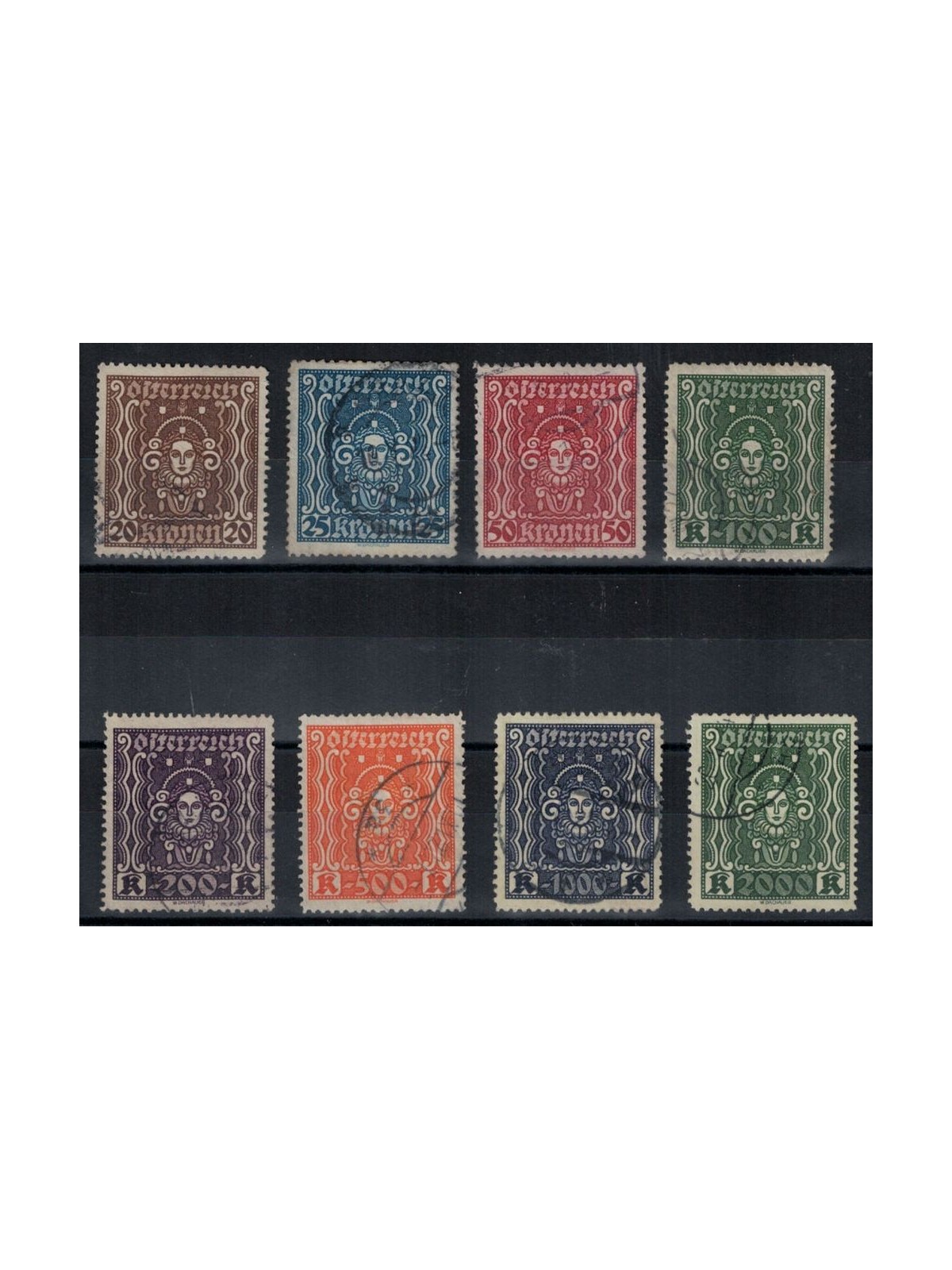 AUSTRIA 1922 Allegoria dell'arte 8v us