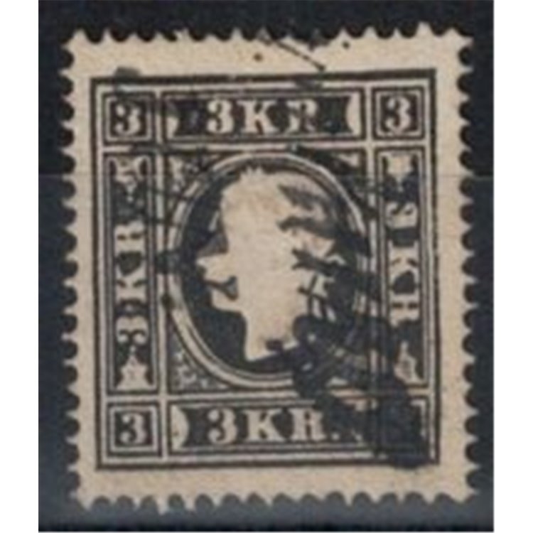 AUSTRIA 1859 3 Kreuzer nero  us