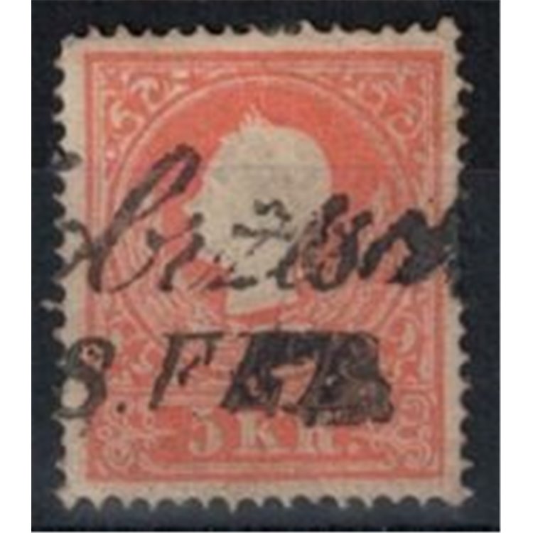 AUSTRIA 1859 5 Kreuzer vermilion used