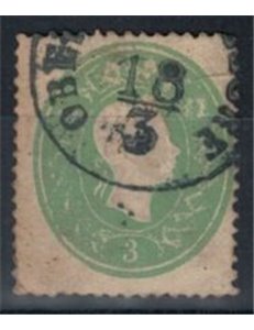 AUSTRIA 1861 3 Kreuzer green used