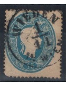 AUSTRIA 1861 15 Kreuzer azzurro  us