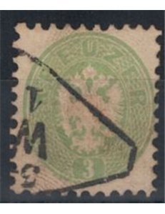 AUSTRIA 1863-64 3 Kreuzer verde  us
