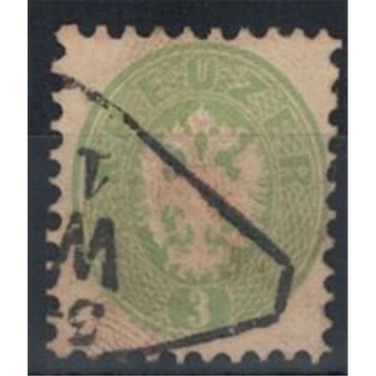 AUSTRIA 1863-64 3 Kreuzer green used