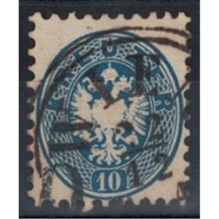 AUSTRIA 1863-64 10 Kreuzer azzurro  us