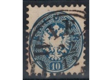 AUSTRIA 1863-64 10 Kreuzer azzurro  us