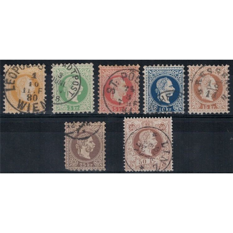 AUSTRIA 1874-80 Imperatore Francesco Giuseppe 7v us