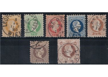 AUSTRIA 1874-80 Emperor Franz Joseph 7v used