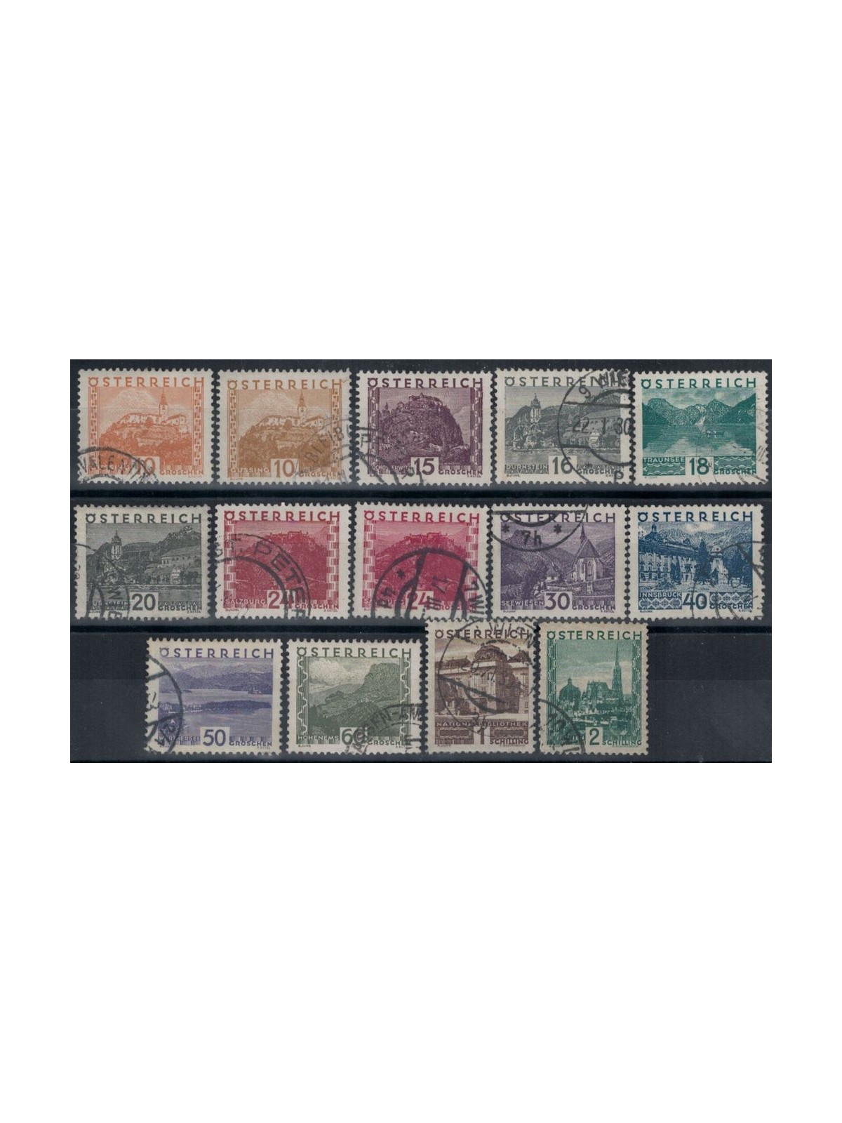 AUSTRIA 1929 Views and landscapes 14v used