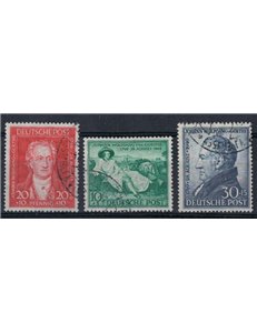 GERMANY BIZONA 1949 Goethe bicentenary 3v used