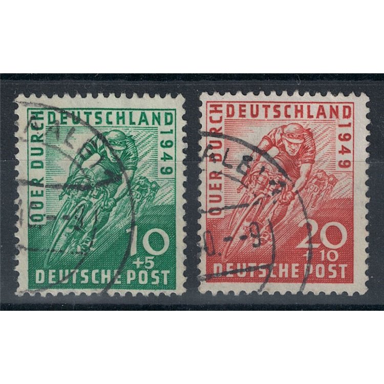 GERMANY BIZONA 1949 Tour of Germany cycling race 2v used
