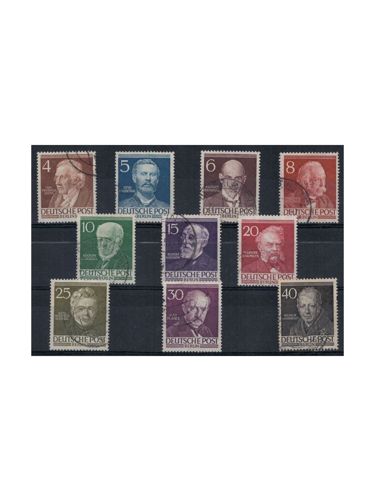BERLIN 1952-53 Famous Berliners 10v used