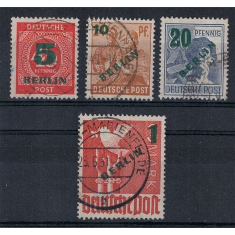 BERLINO 1949 Francobolli della Zona AIS soprast. in verde 4v us