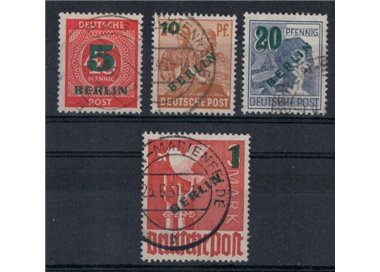 BERLIN 1949 AIS Zone stamps overprinted in green 4v us