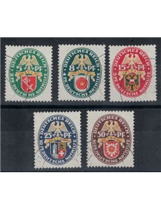 GERMANY REICH 1929 Regional coats of arms 5v used