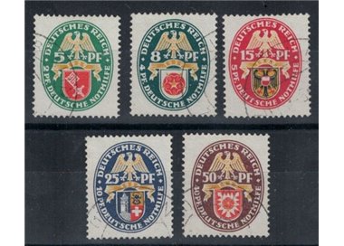 GERMANY REICH 1929 Regional coats of arms 5v used