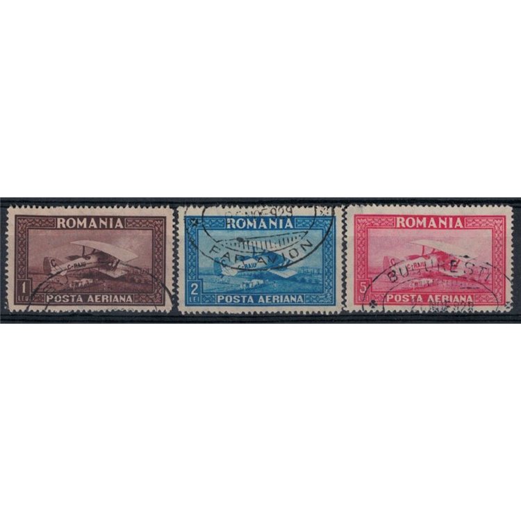 ROMANIA 1928 Aerei, posta aerea 3v us