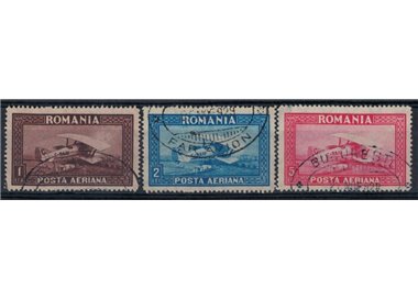ROMANIA 1928 Aircraft, airmail 3v used
