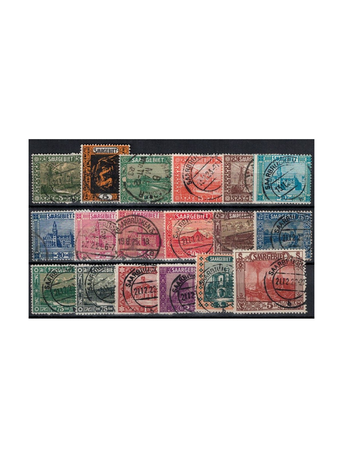 GERMANY SARRE 1922 Views 18v used