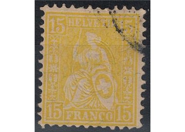 SWITZERLAND 1881 Helvetia seated 15 centimes yellow used
