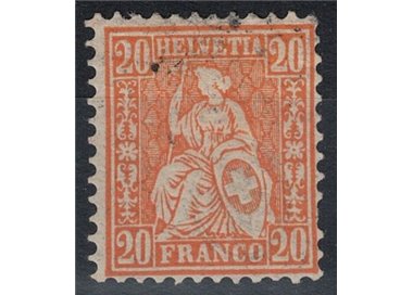 SWITZERLAND 1881 Helvetia seated 20 centimes orange used