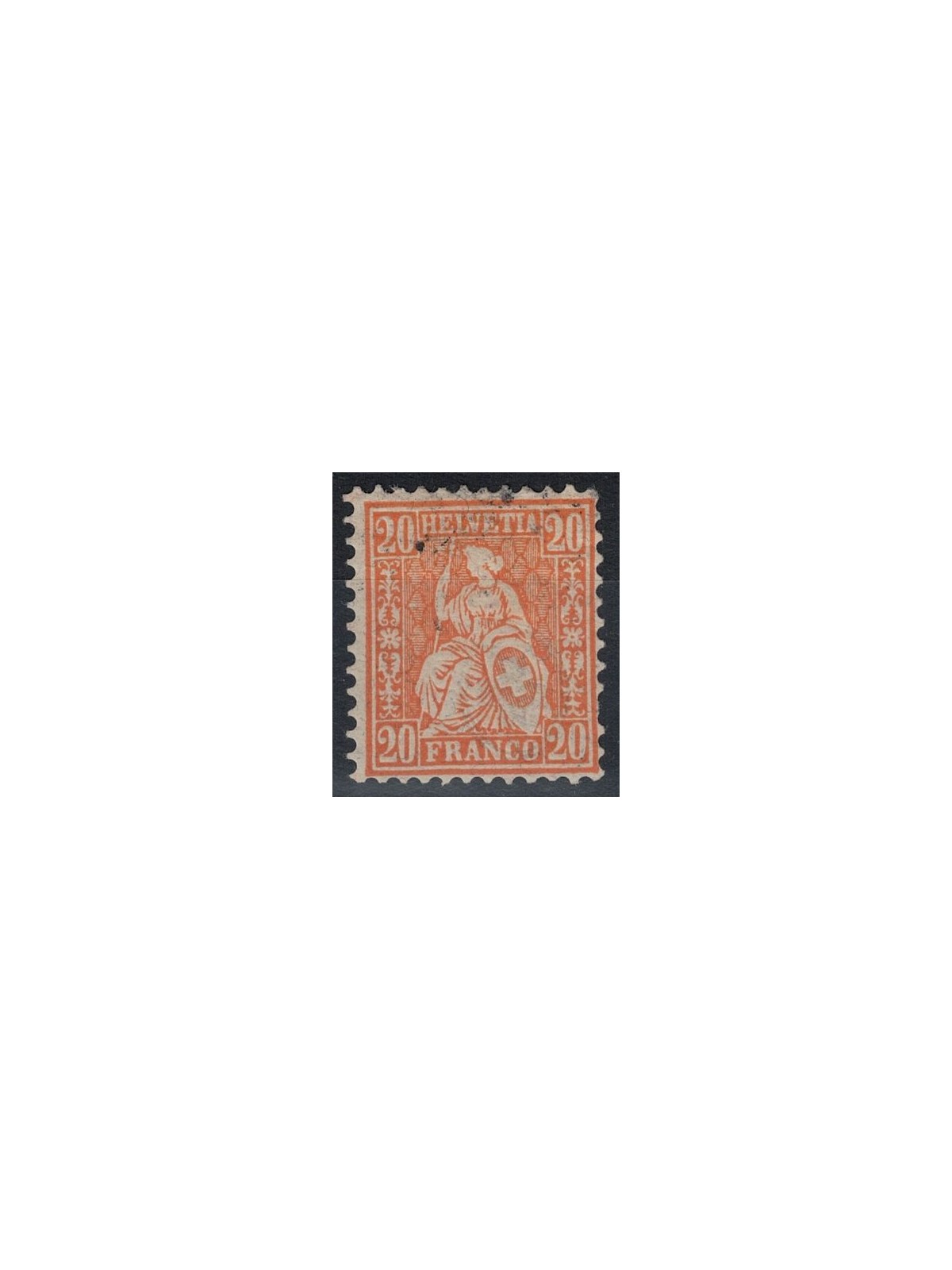 SVIZZERA 1881 Helvetia seduta 20 centesimi arancio us
