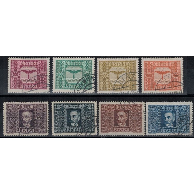 AUSTRIA 1922-24 Airmail 8v used