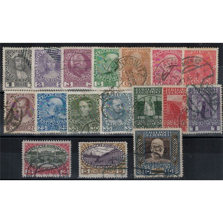 AUSTRIA 1908-13 Anniversary of the Reign of Franz Joseph 17v used