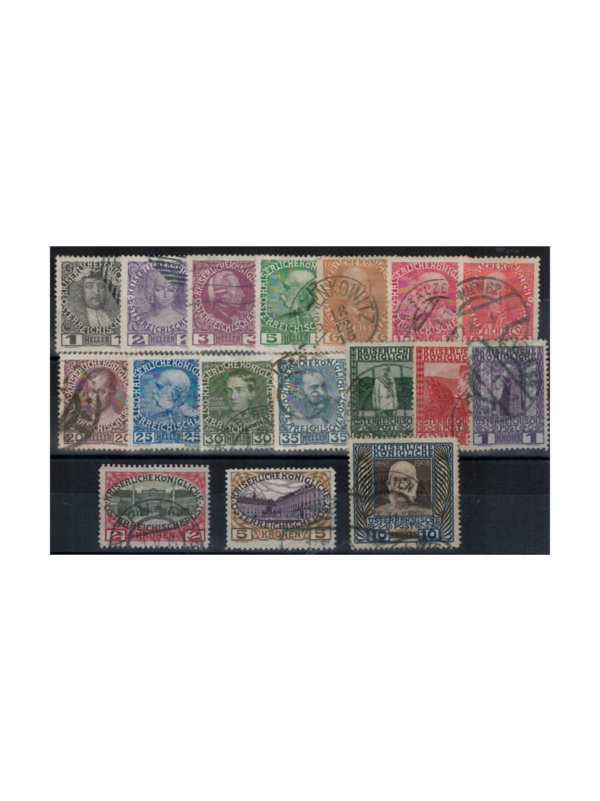 AUSTRIA 1908-13 Anniversary of the Reign of Franz Joseph 17v used