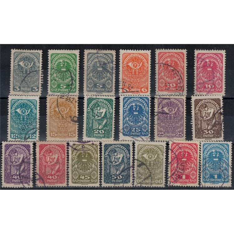AUSTRIA 1919 Various subjects 19v used