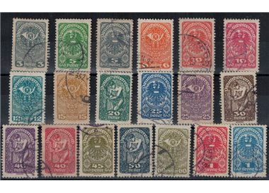 AUSTRIA 1919 Various subjects 19v used