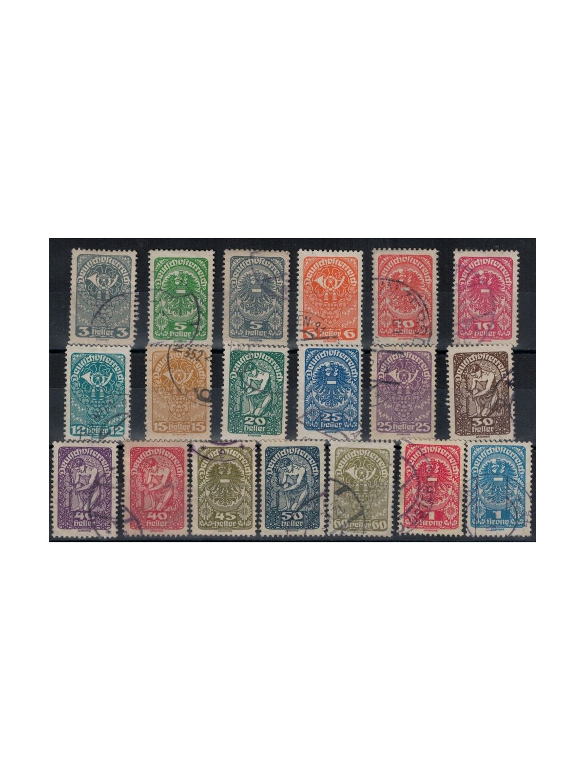 AUSTRIA 1919 Soggetti diversi 19v us