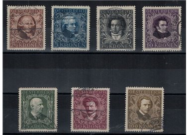 AUSTRIA 1922 Compositori 7v us